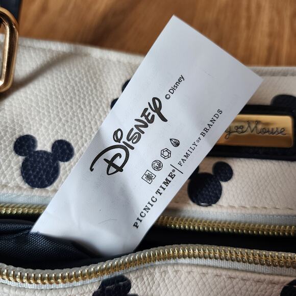 Picnic Time Mickey Mouse Uptown Cooler Bag White Navy Blue Insulated Excellent - Picture 12 of 13